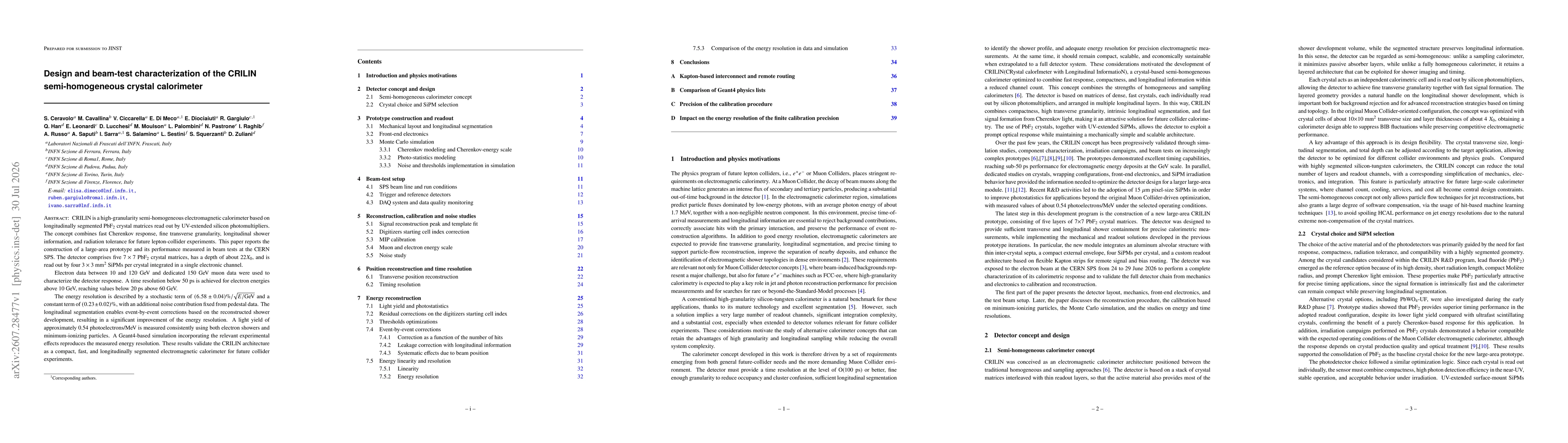 Thumbnail for Design and beam-test characterization of the CRILIN semi-homogeneous crystal calorimeter