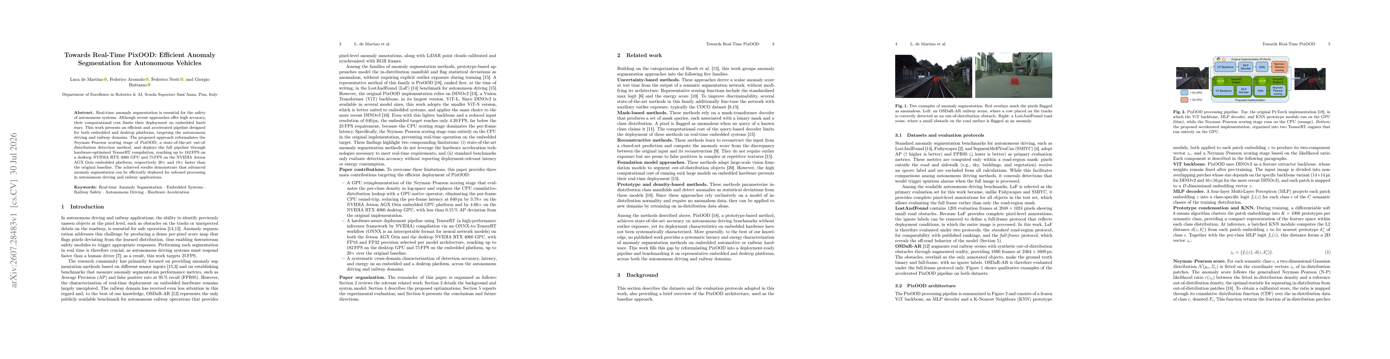 Thumbnail for Towards Real-Time PixOOD: Efficient Anomaly Segmentation for Autonomous Vehicles