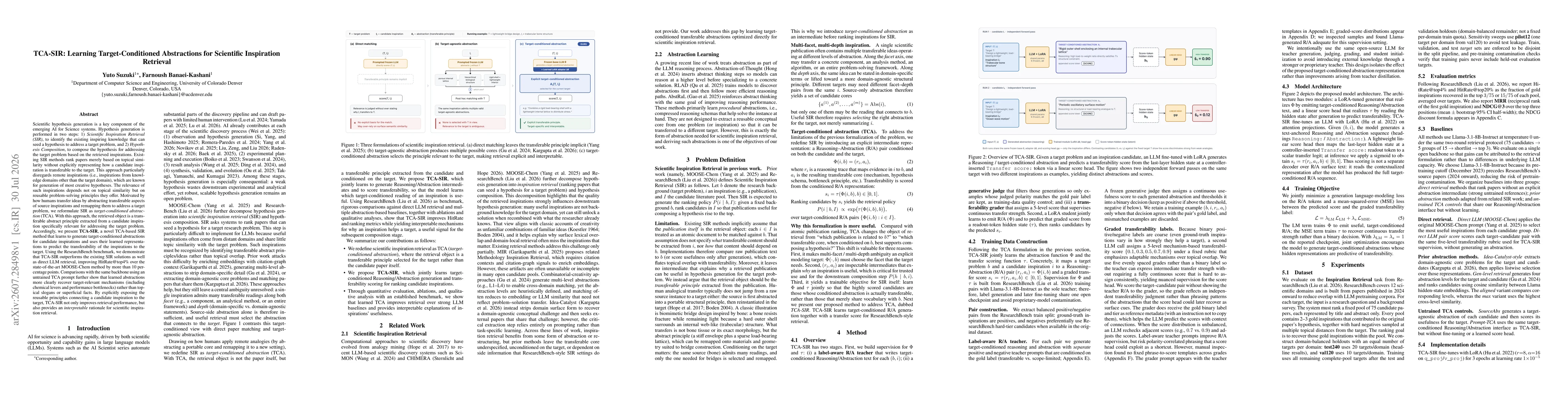 Thumbnail for TCA-SIR: Learning Target-Conditioned Abstractions for Scientific Inspiration Retrieval