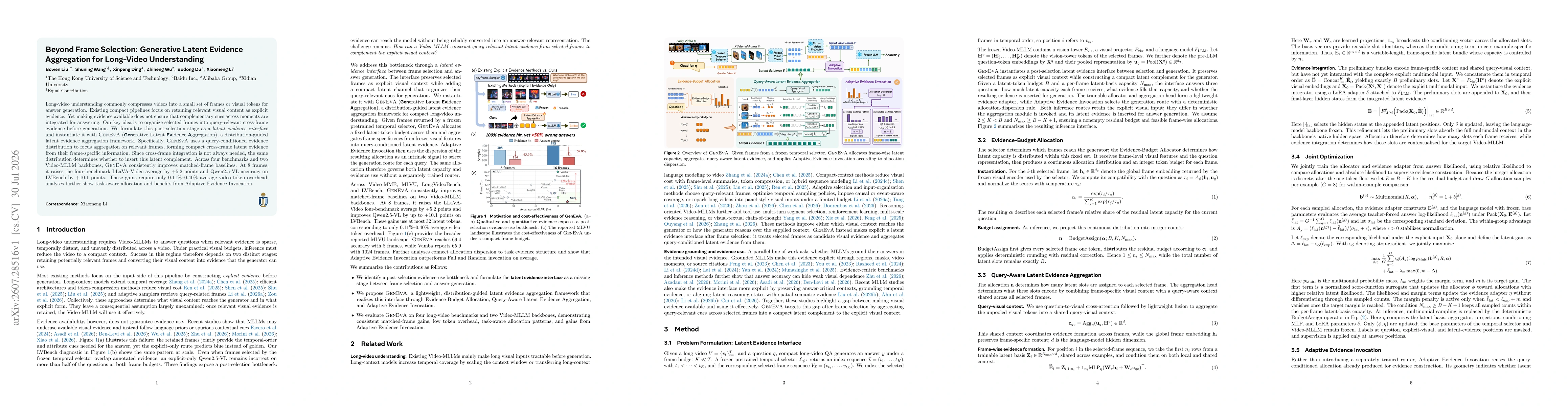 Thumbnail for Beyond Frame Selection: Generative Latent Evidence Aggregation for Long-Video Understanding