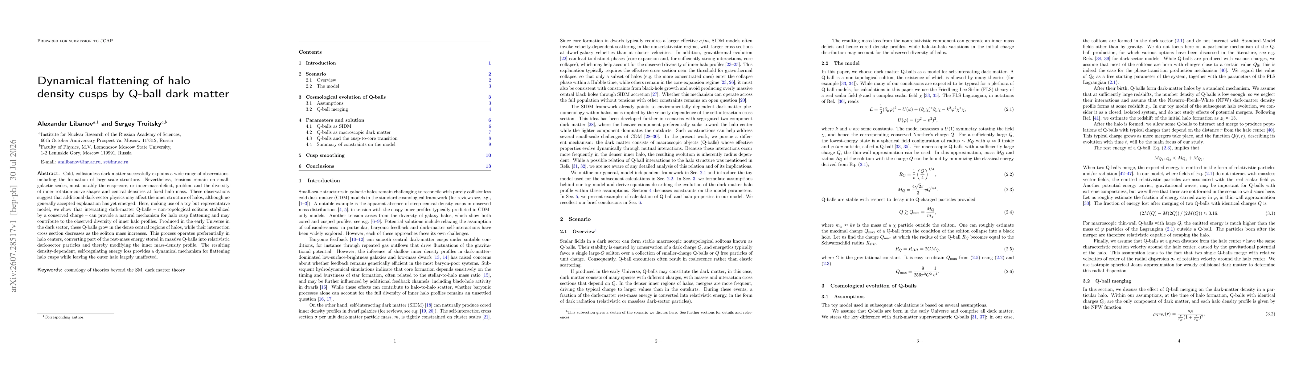 Thumbnail for Dynamical flattening of halo density cusps by Q-ball dark matter