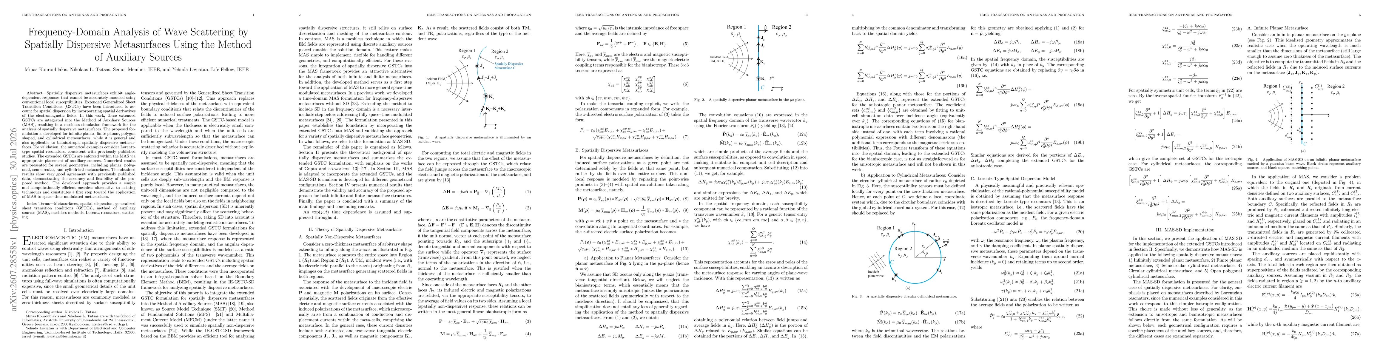 Thumbnail for Frequency-Domain Analysis of Wave Scattering by Spatially Dispersive Metasurfaces Using the Method of Auxiliary Sources
