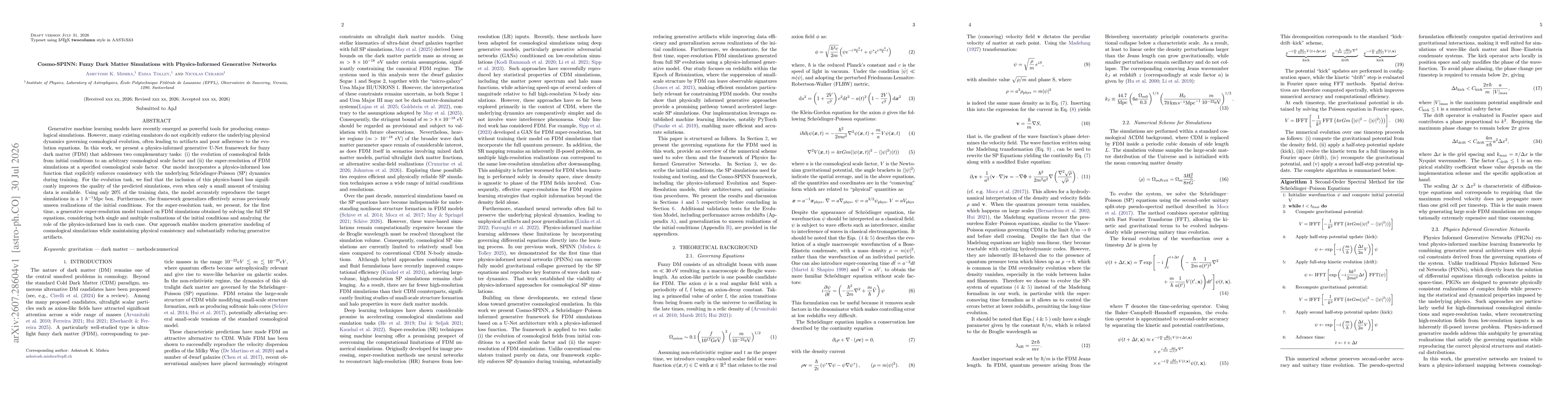 Thumbnail for Cosmo-SPINN: Fuzzy Dark Matter Simulations with Physics-Informed Generative Networks