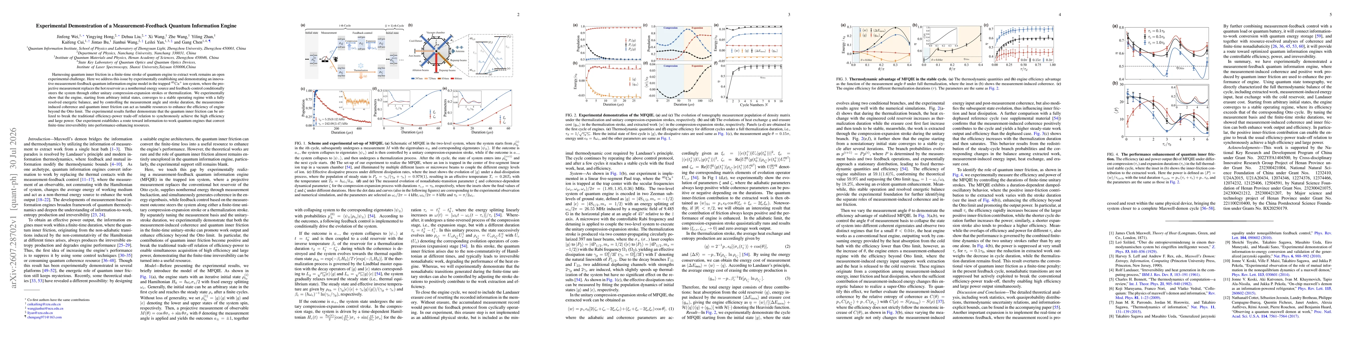 Thumbnail for Experimental Demonstration of a Measurement-Feedback Quantum Information Engine
