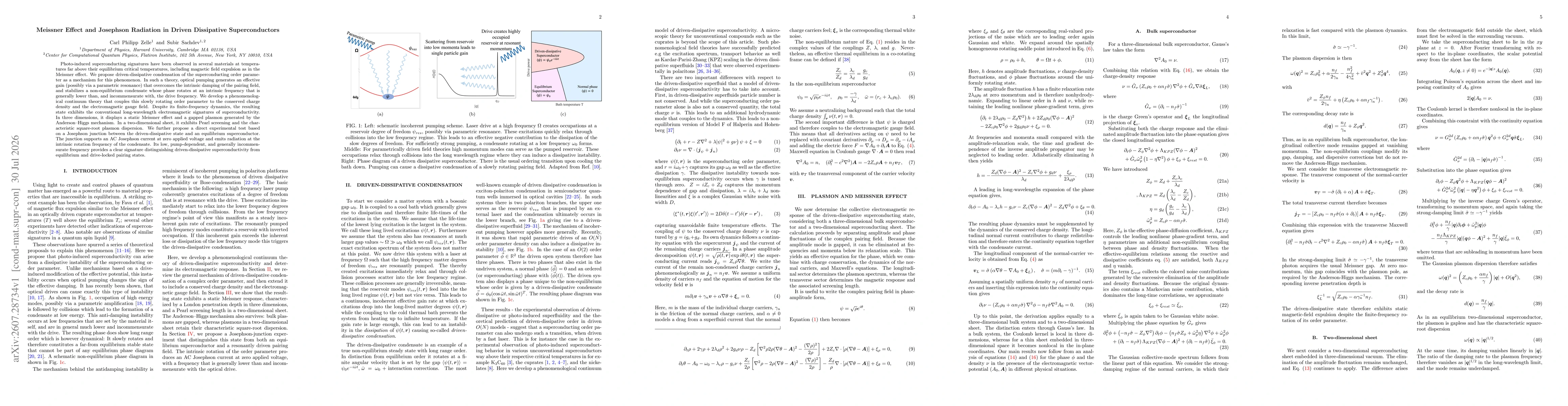 Thumbnail for Meissner Effect and Josephson Radiation in Driven Dissipative Superconductors