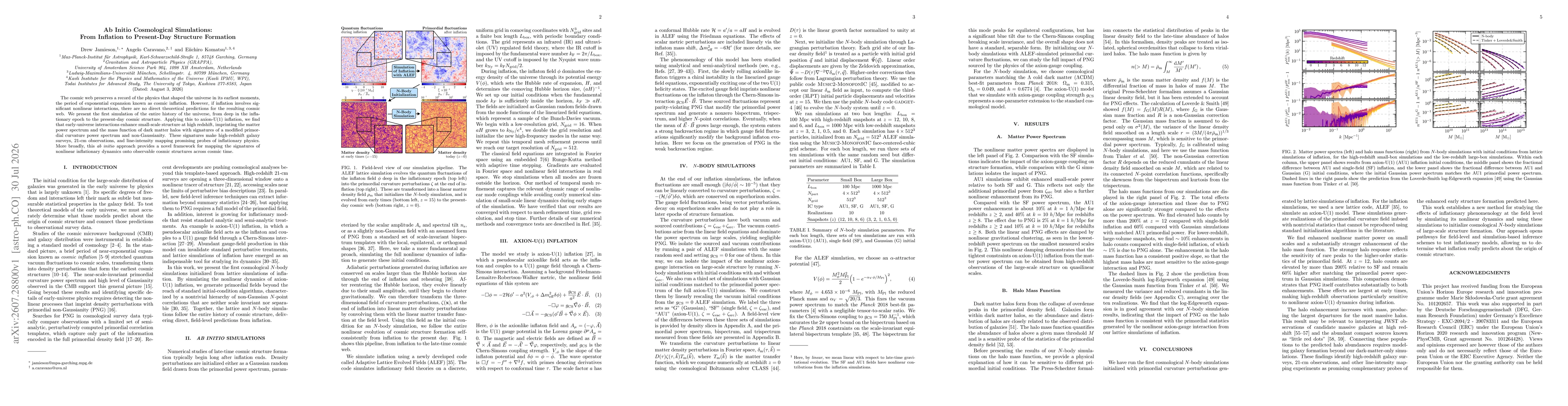 Thumbnail for Ab Initio Cosmological Simulations: From Inflation to Present-Day Structure Formation