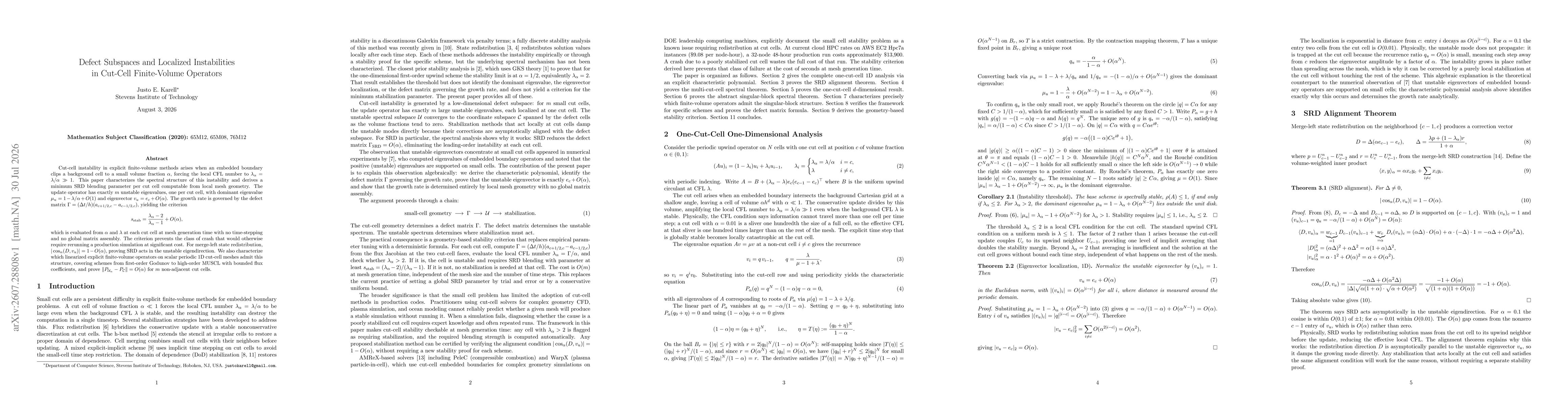 Thumbnail for Defect Subspaces and Localized Instabilities in Cut-Cell Finite-Volume Operators