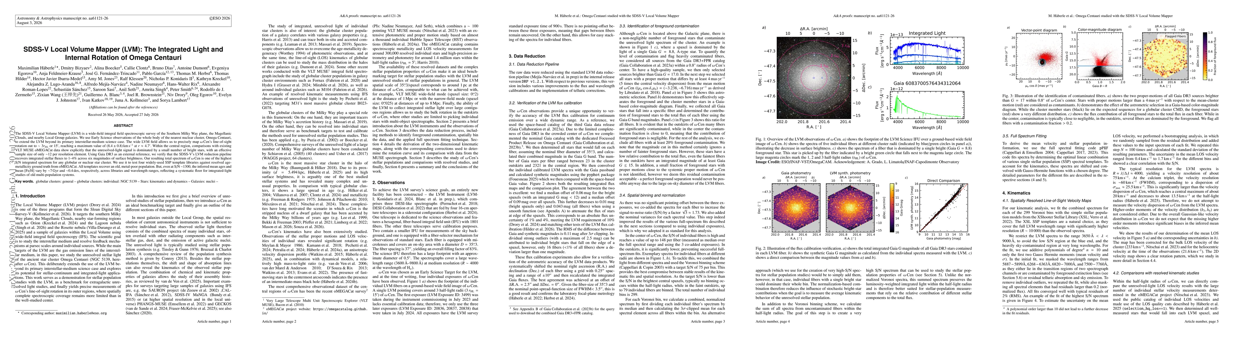 Thumbnail for SDSS-V Local Volume Mapper (LVM): The Integrated Light and Internal Rotation of Omega Centauri