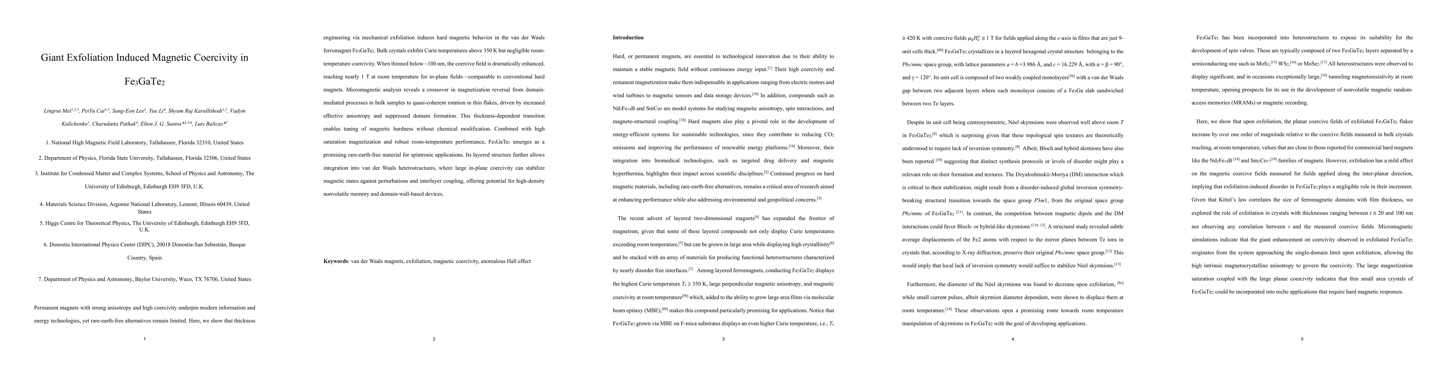 Thumbnail for Giant Exfoliation Induced Magnetic Coercivity in Fe$_3$GaTe$_2$