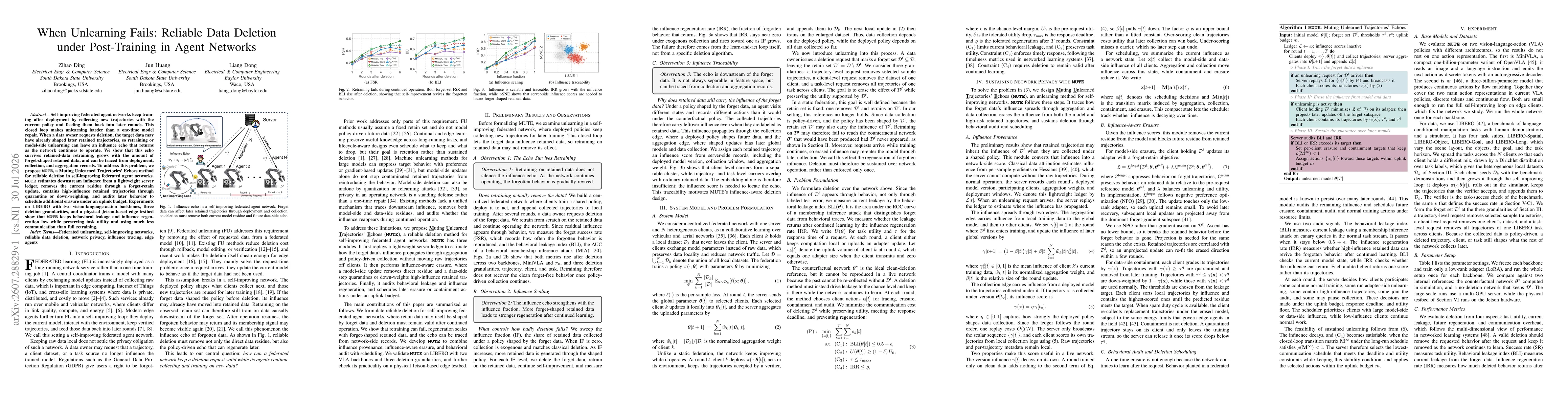 Thumbnail for When Unlearning Fails: Reliable Data Deletion under Post-Training in Agent Networks