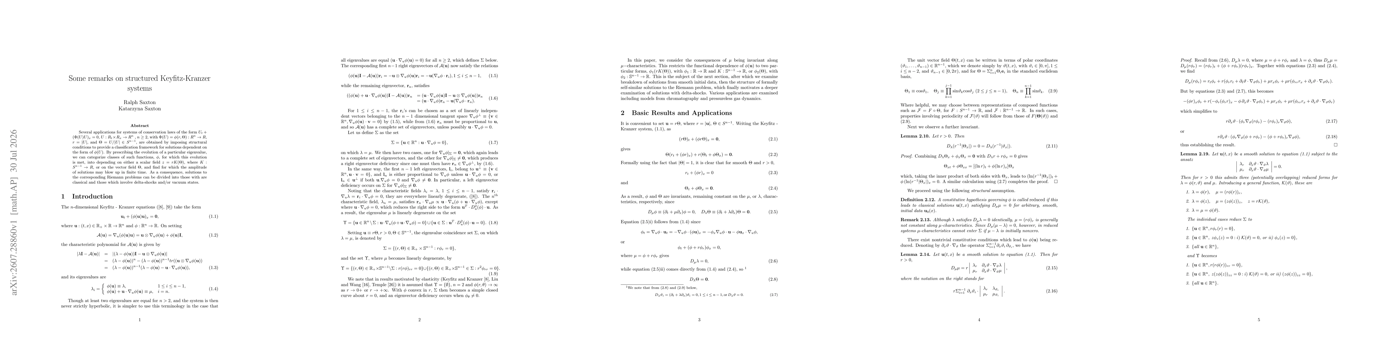 Thumbnail for Some remarks on structured Keyfitz-Kranzer systems