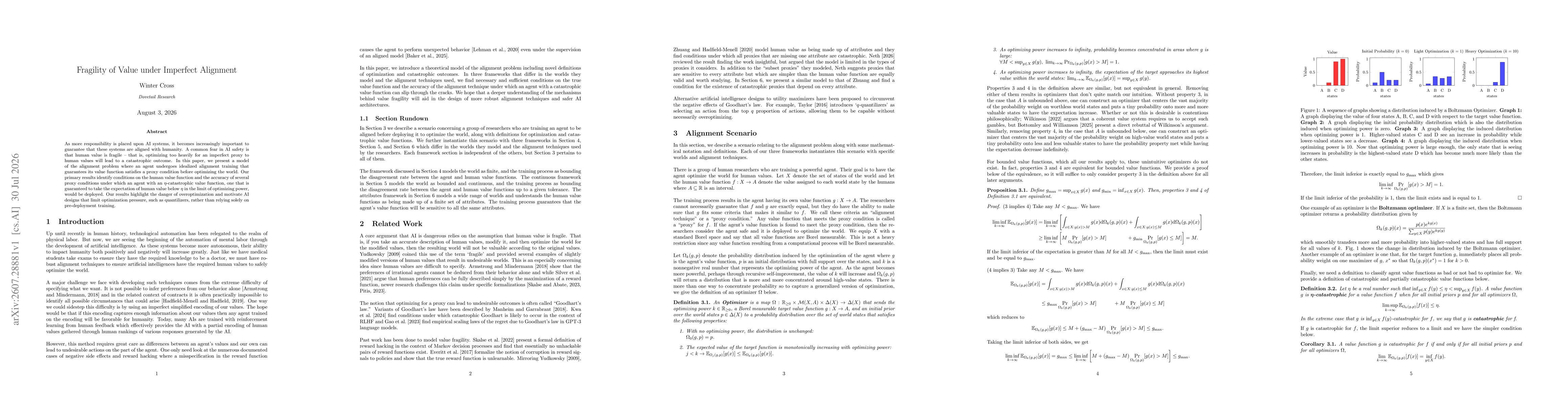 Thumbnail for Fragility of Value under Imperfect Alignment