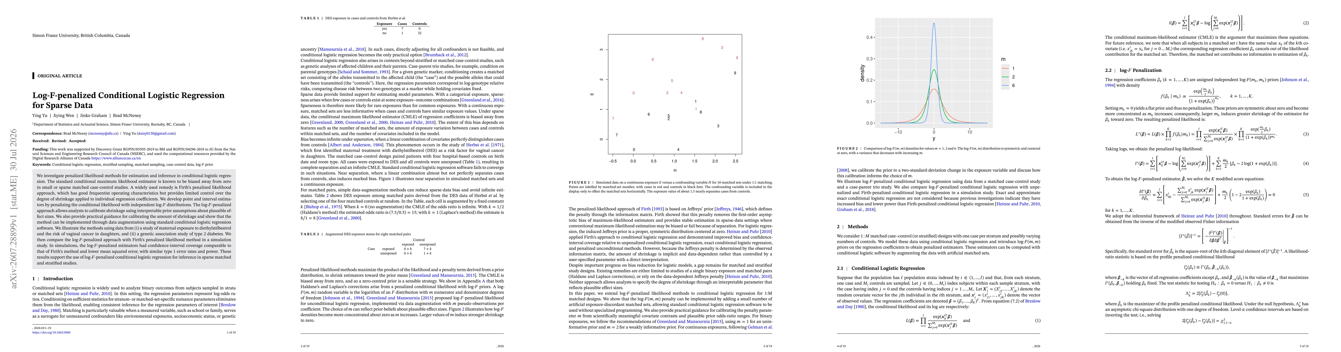 Thumbnail for Log-F-penalized Conditional Logistic Regression for Sparse Data