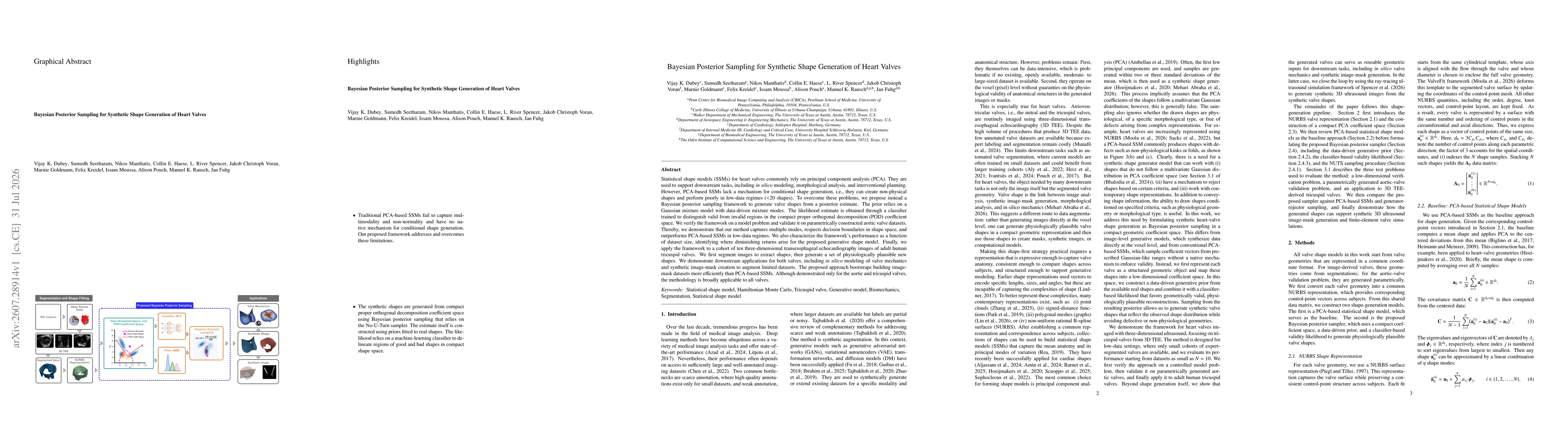 Thumbnail for Bayesian Posterior Sampling for Synthetic Shape Generation of Heart Valves