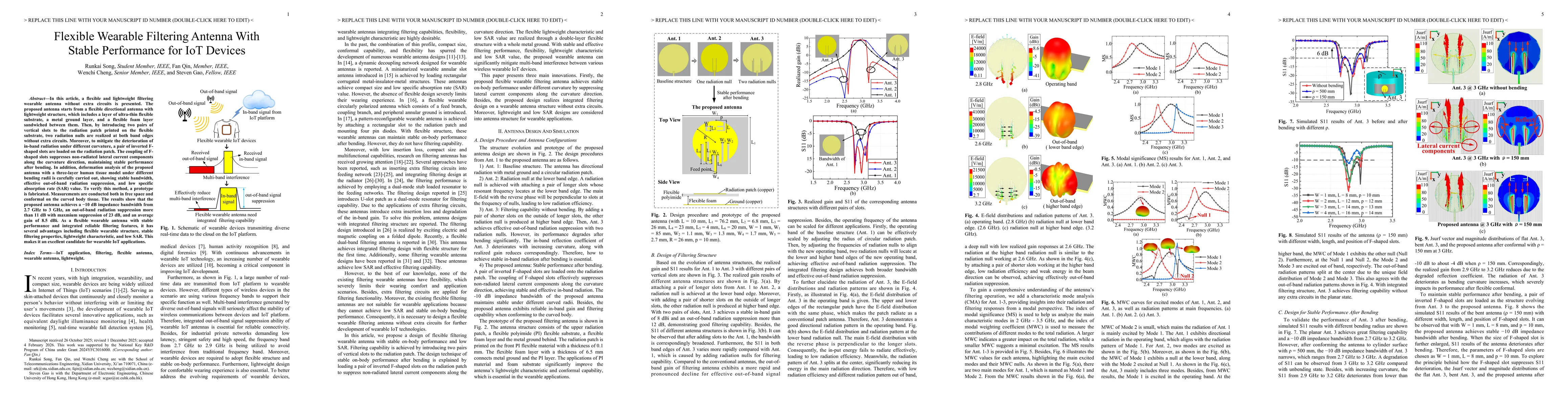 Thumbnail for Flexible Wearable Filtering Antenna With Stable Performance for IoT Devices
