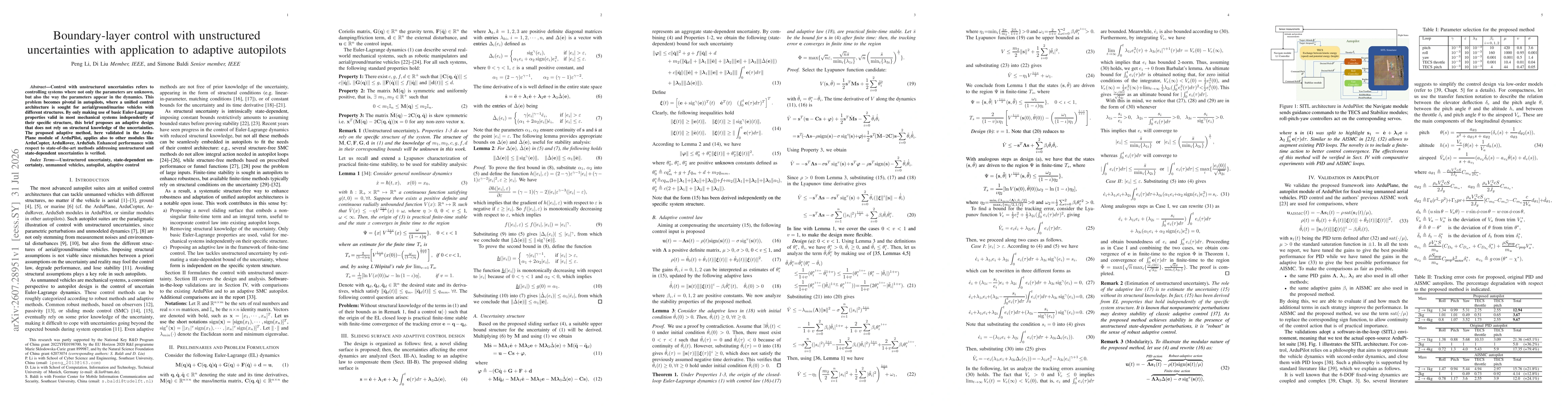 Thumbnail for Boundary-layer control with unstructured uncertainties with application to adaptive autopilots