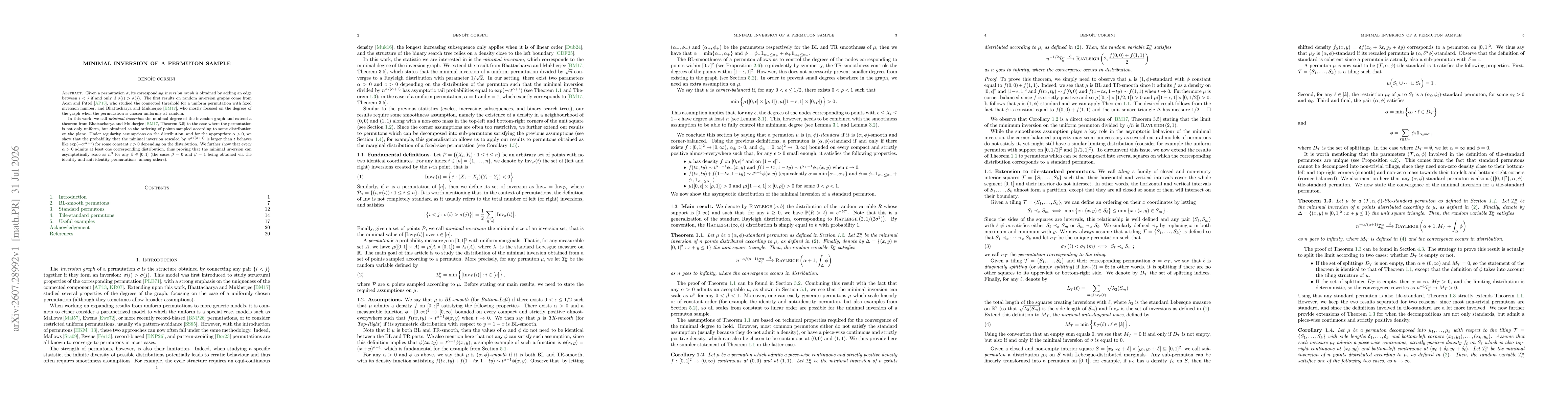 Thumbnail for Minimal inversion of a permuton sample