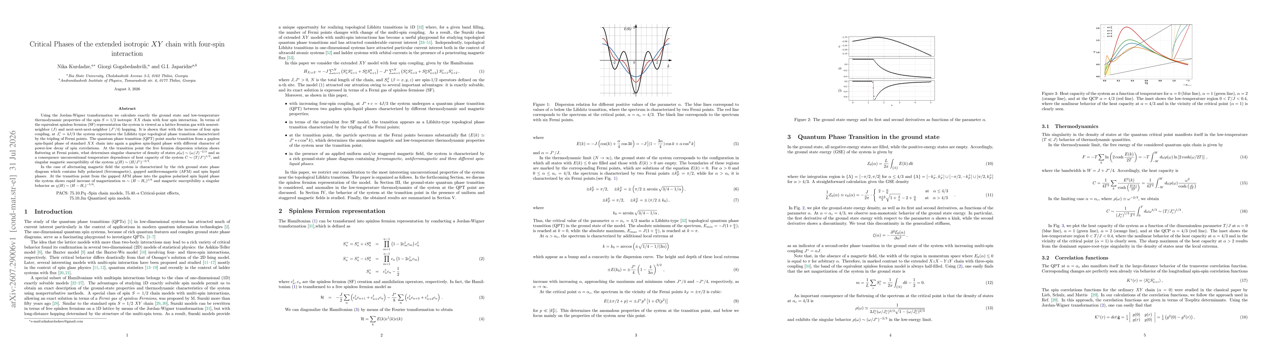Thumbnail for Critical Phases of the extended isotropic $XY$ chain with four-spin interaction