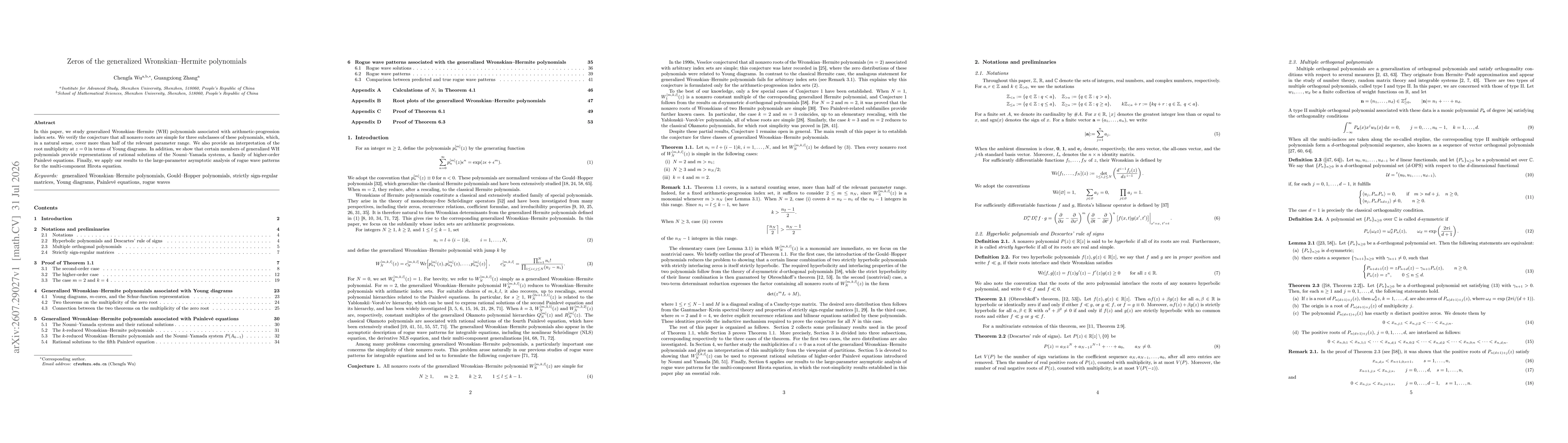 Thumbnail for Zeros of the generalized Wronskian-Hermite polynomials