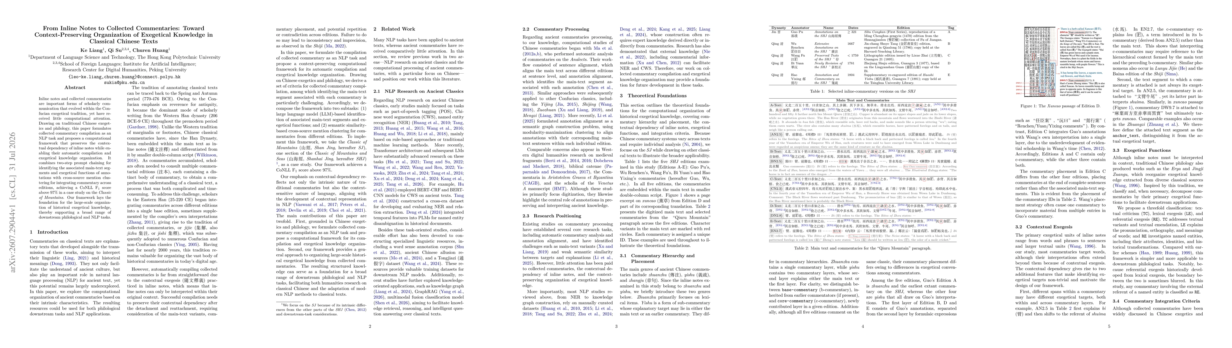 Thumbnail for From Inline Notes to Collected Commentaries: Toward Context-Preserving Organization of Exegetical Knowledge in Classical Chinese Texts