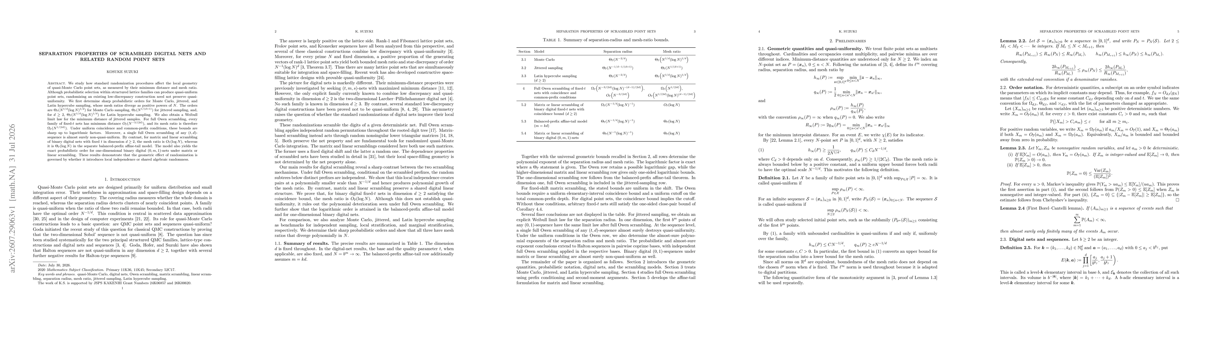 Thumbnail for Separation properties of scrambled digital nets and related random point sets