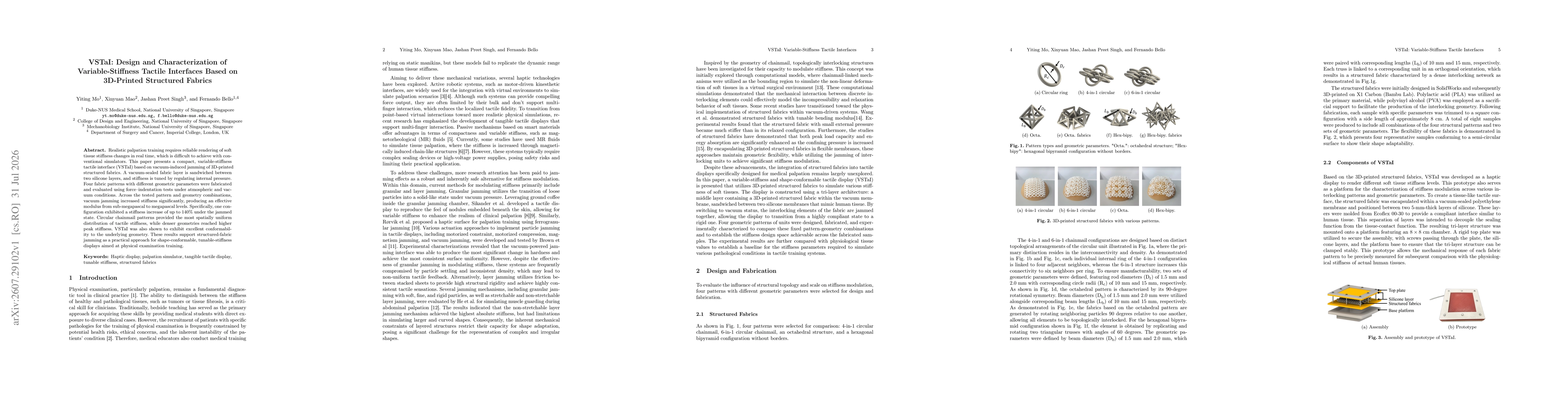 Thumbnail for VSTaI: Design and Characterization of Variable-Stiffness Tactile Interfaces Based on 3D-Printed Structured Fabrics