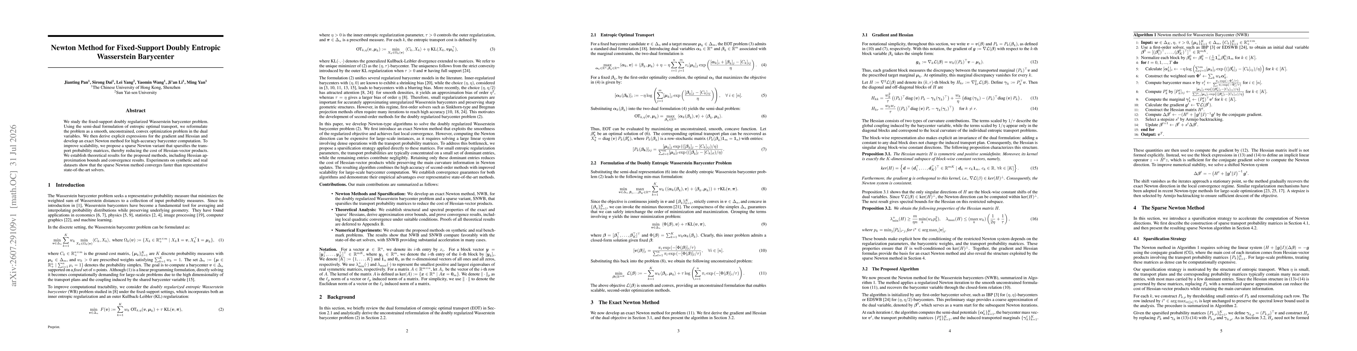 Thumbnail for Newton Method for Fixed-Support Doubly Entropic Wasserstein Barycenter
