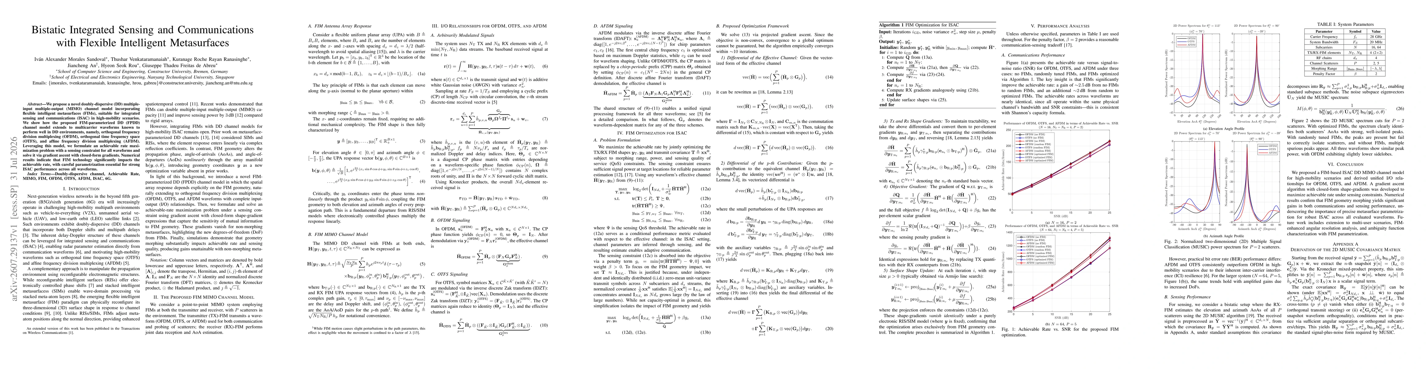 Thumbnail for Bistatic Integrated Sensing and Communications with Flexible Intelligent Metasurfaces