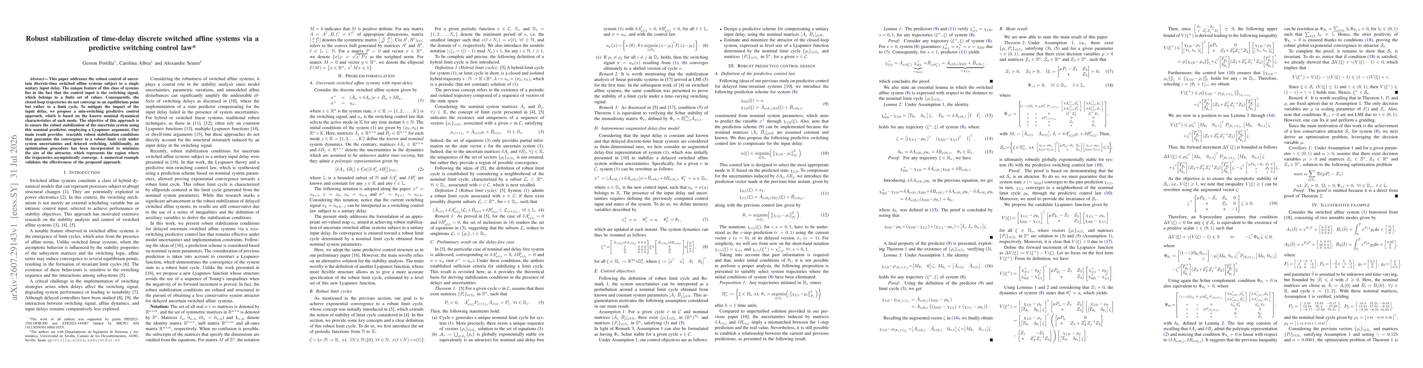 Thumbnail for Robust stabilization of time-delay discrete switched affine systems via a predictive switching control law