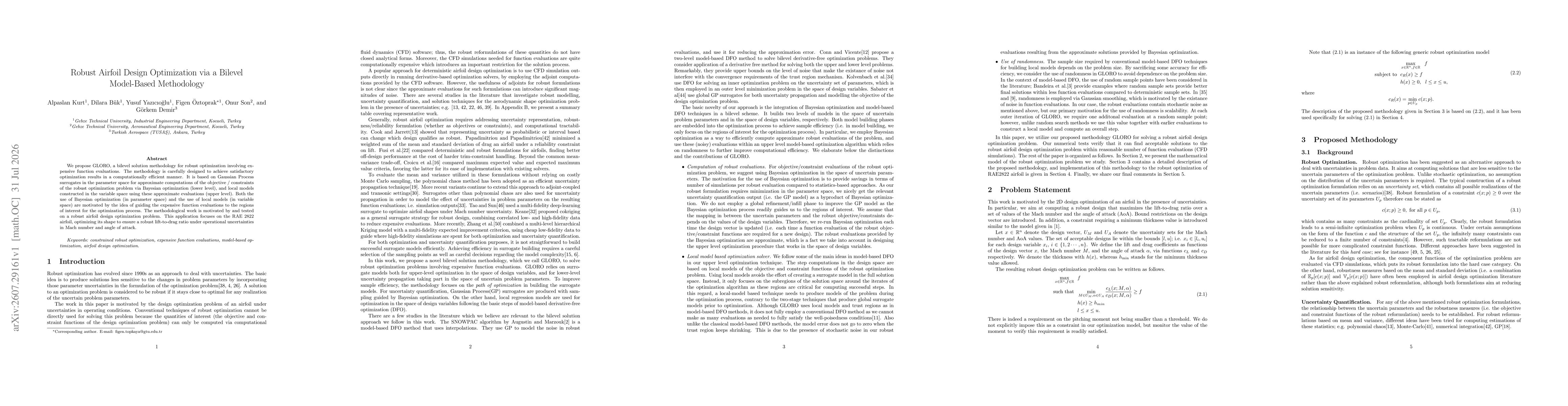 Thumbnail for Robust Airfoil Design Optimization via a Bilevel Model-Based Methodology