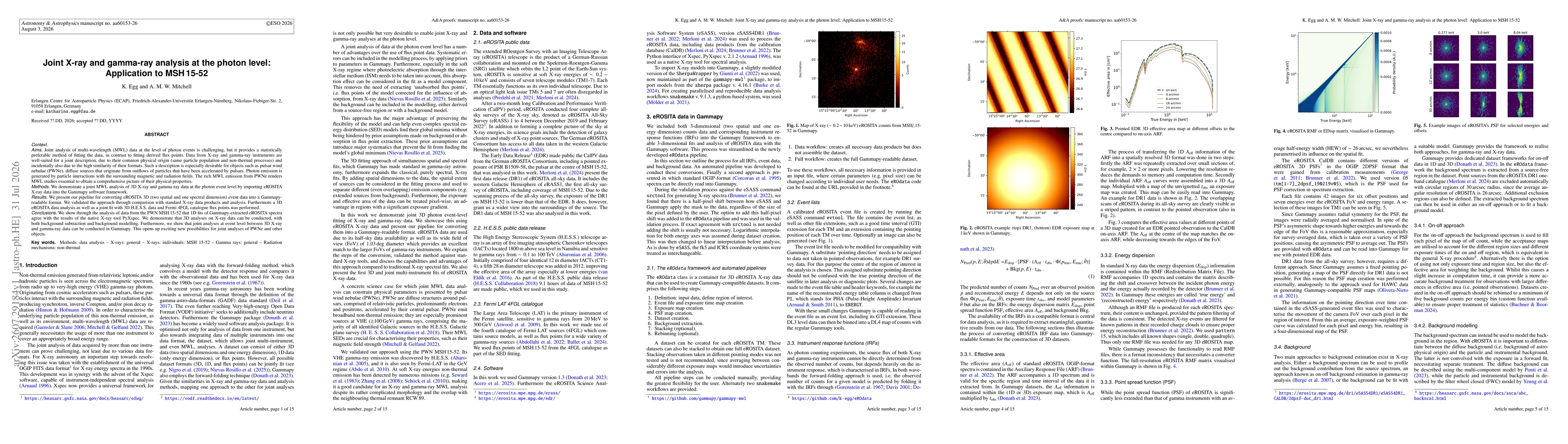 Thumbnail for Joint X-ray and gamma-ray analysis at the photon level: Application to MSH 15-52