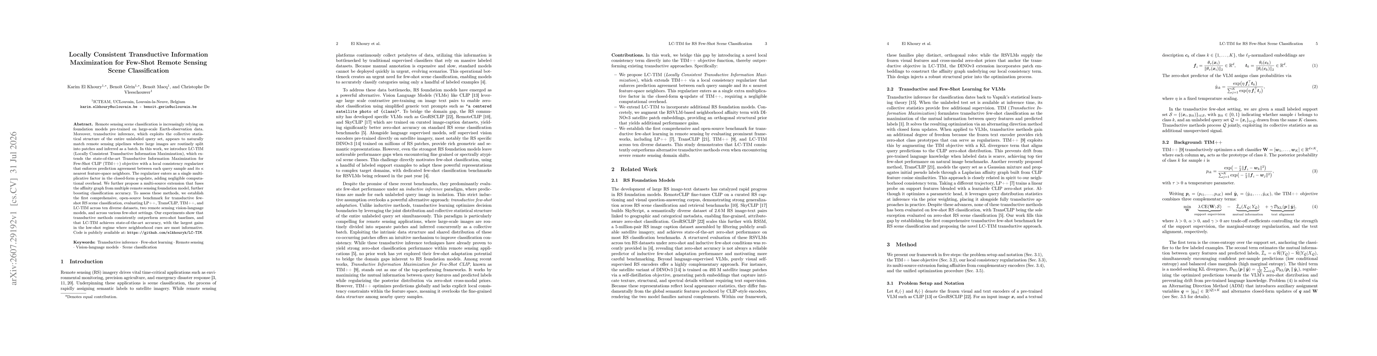 Thumbnail for Locally Consistent Transductive Information Maximization for Few-Shot Remote Sensing Scene Classification