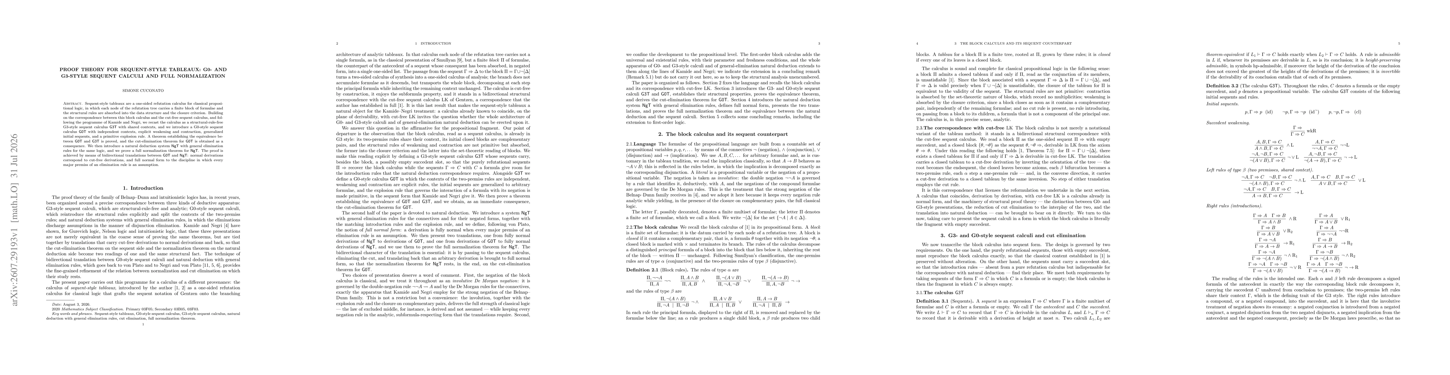 Thumbnail for Proof theory for sequent-style tableaux: G0- and G3-style sequent calculi and full normalization
