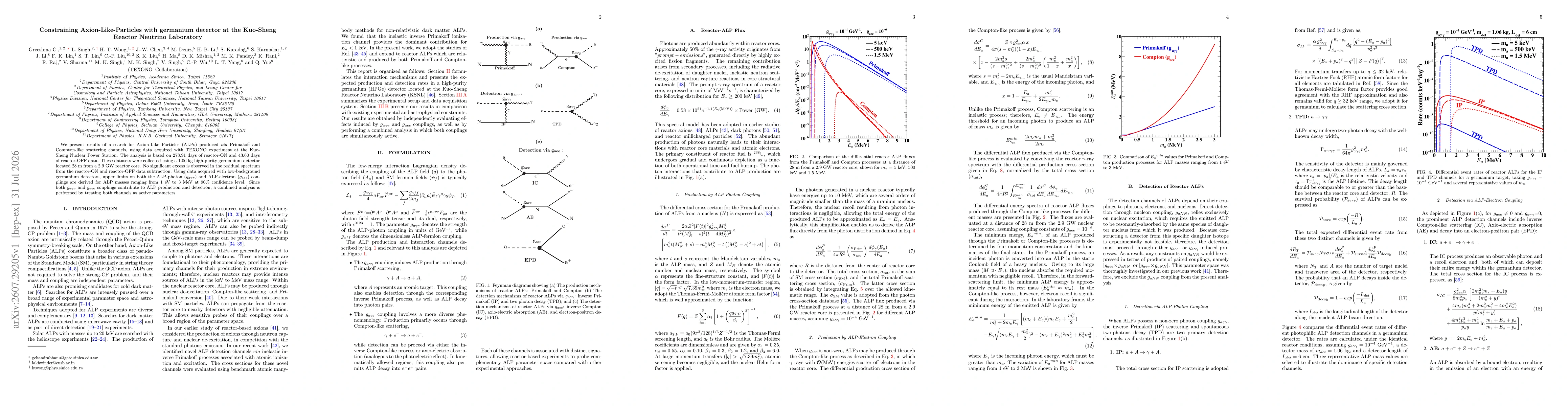 Thumbnail for Constraining Axion-Like-Particles with germanium detector at the Kuo-Sheng Reactor Neutrino Laboratory