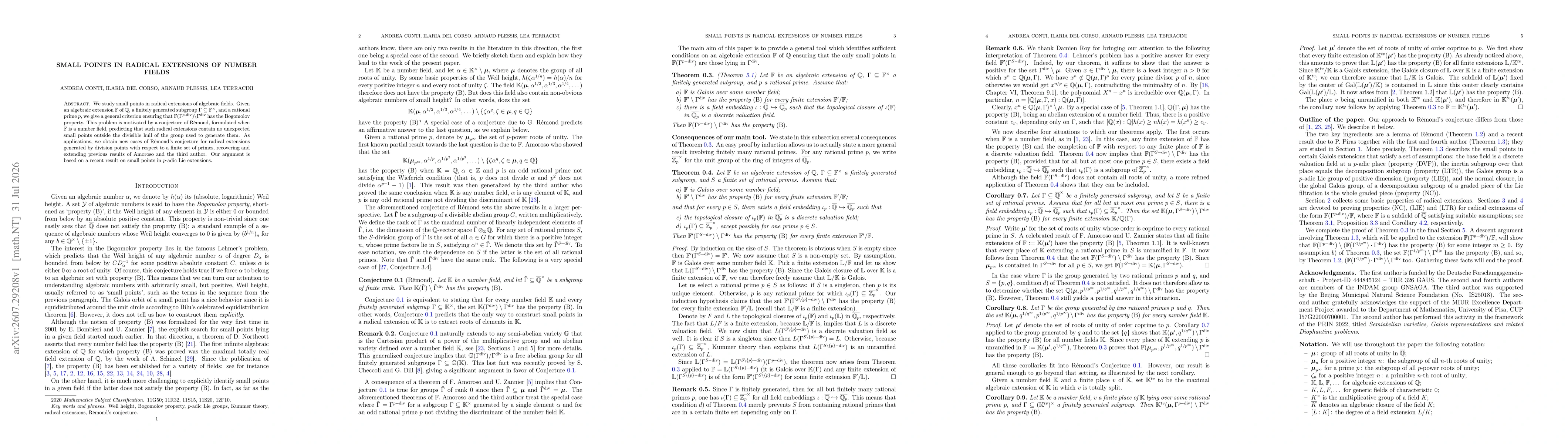 Thumbnail for Small points in radical extensions of number fields