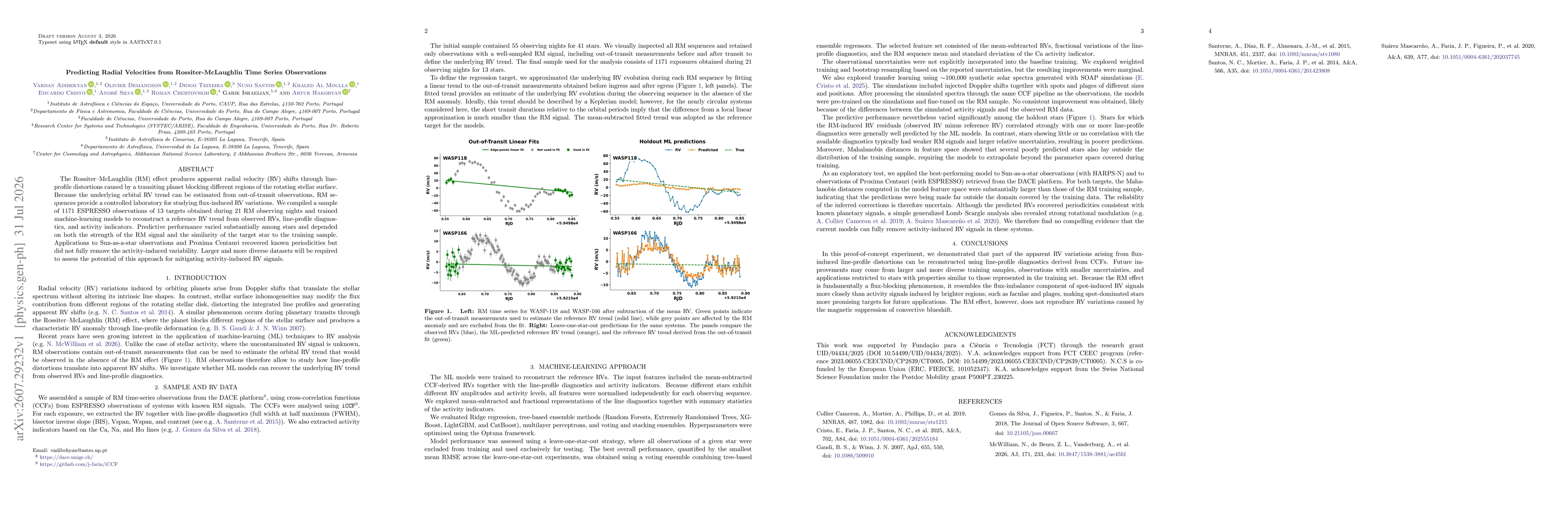 Thumbnail for Predicting Radial Velocities from Rossiter-McLaughlin Time Series Observations
