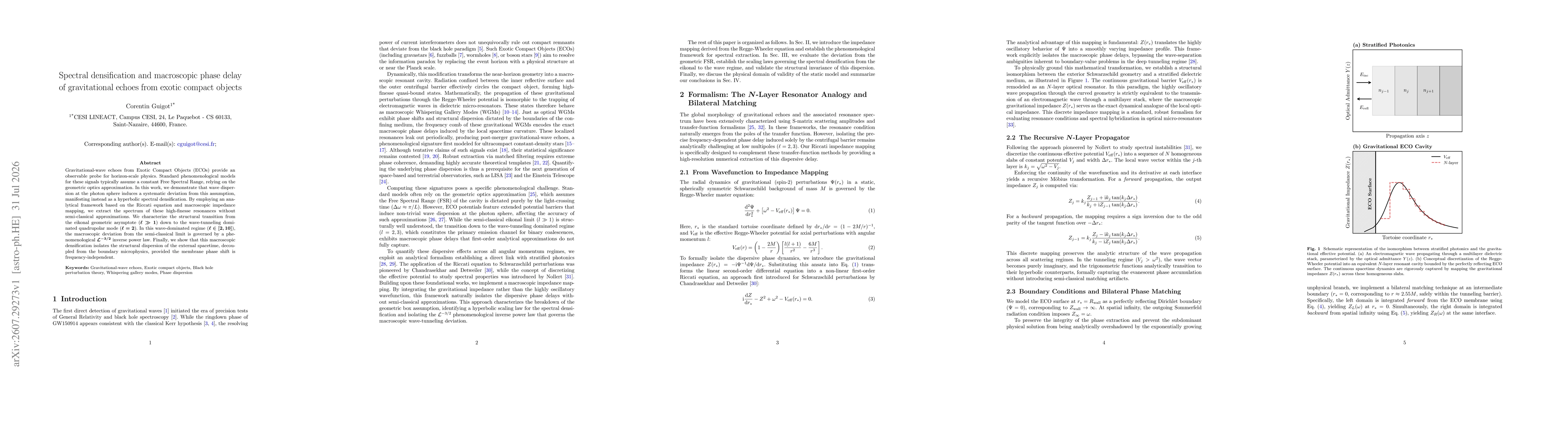 Thumbnail for Spectral densification and macroscopic phase delay of gravitational echoes from exotic compact objects