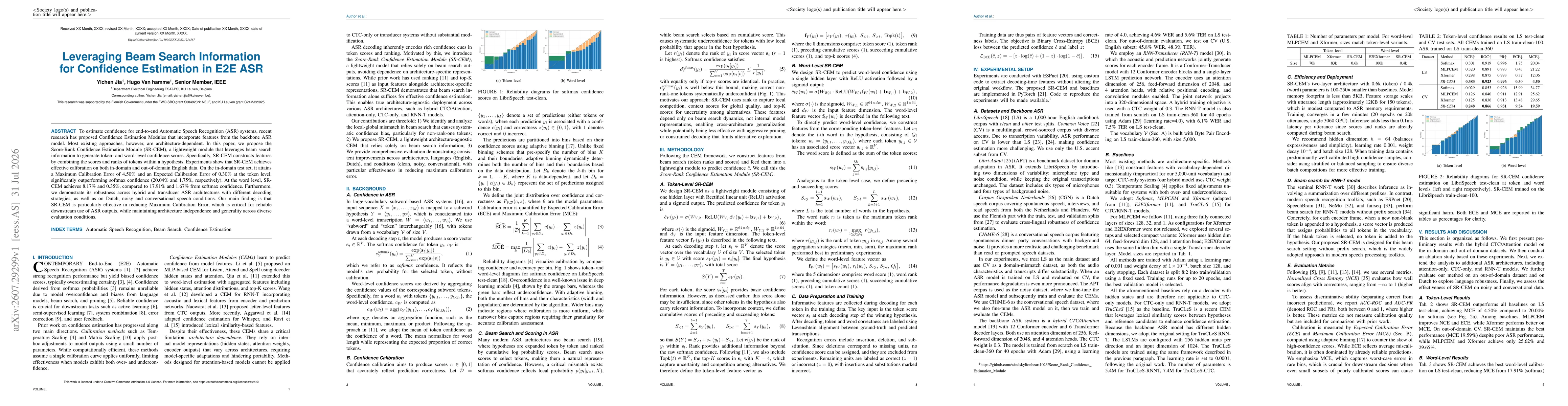 Thumbnail for Leveraging Beam Search Information for Confidence Estimation in E2E ASR