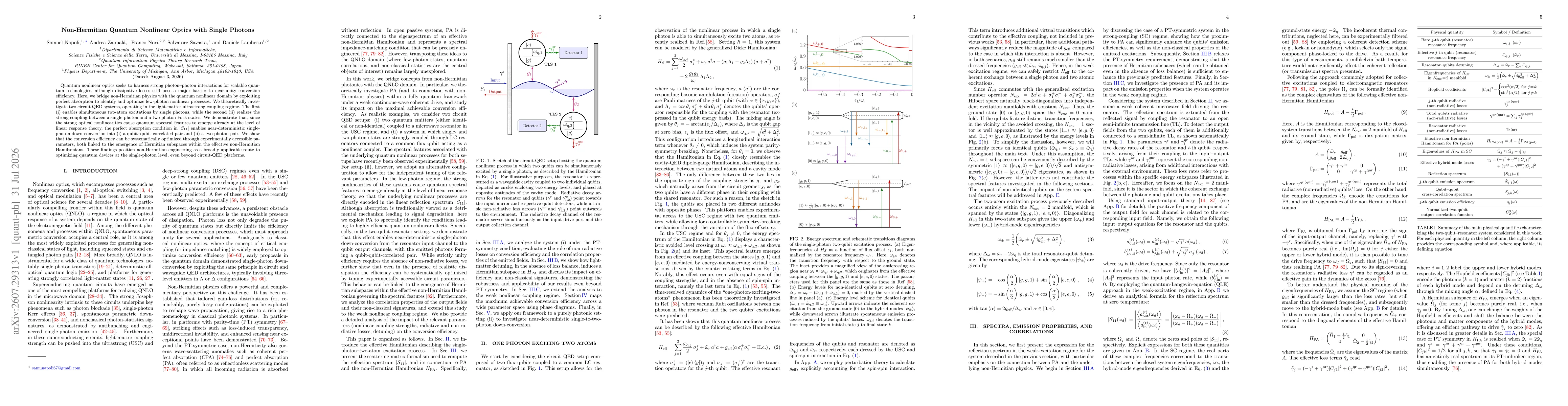 Thumbnail for Non-Hermitian Quantum Nonlinear Optics with Single Photons