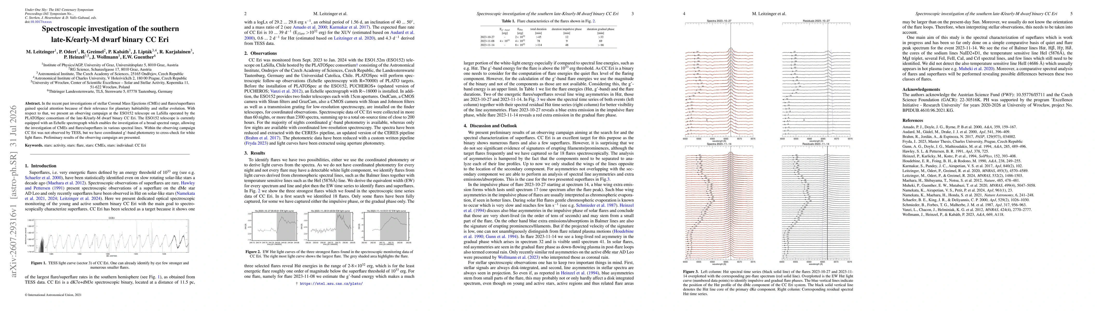 Thumbnail for Spectroscopic investigation of the southern late-K/early-M dwarf binary CC Eri