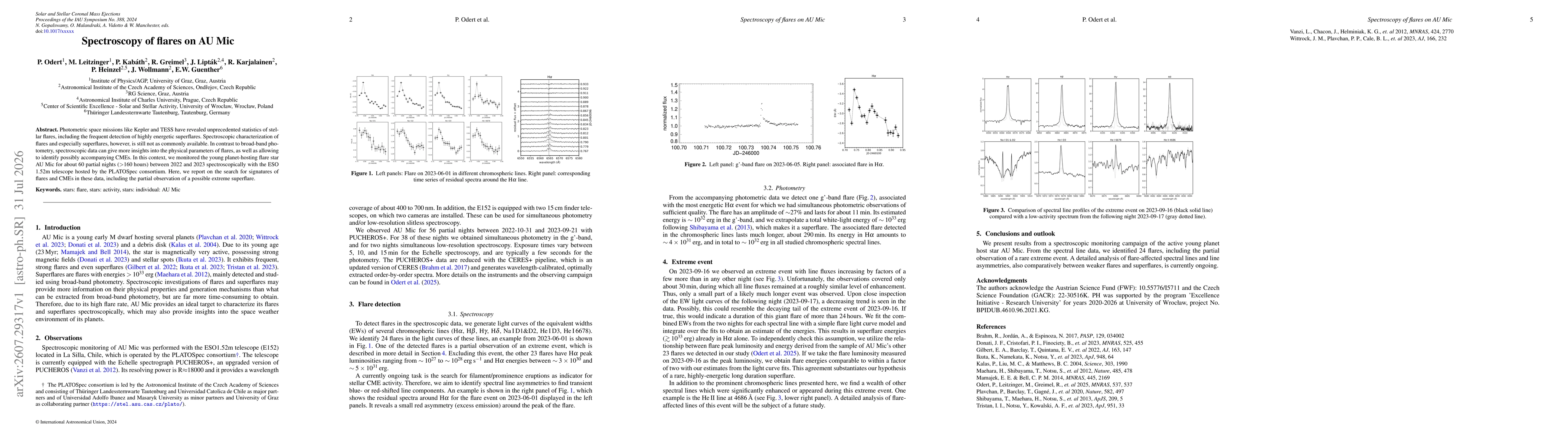 Thumbnail for Spectroscopy of flares on AU Mic
