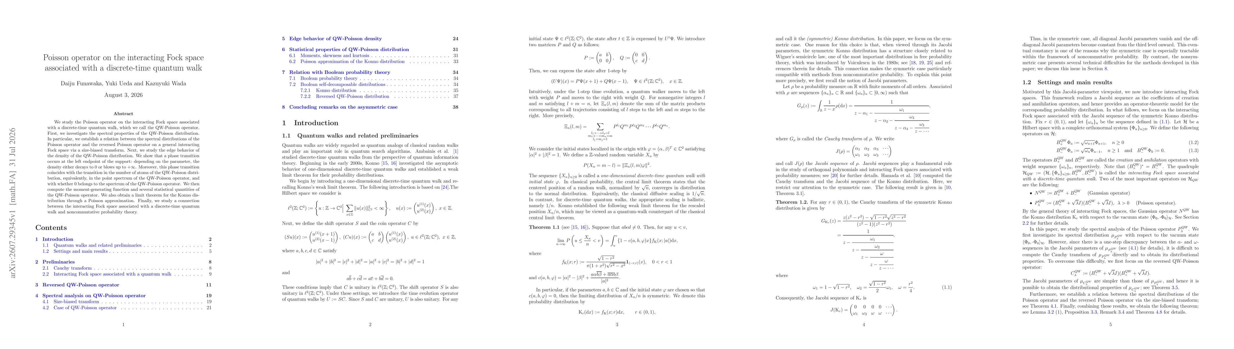 Thumbnail for Poisson operator on the interacting Fock space associated with a discrete-time quantum walk