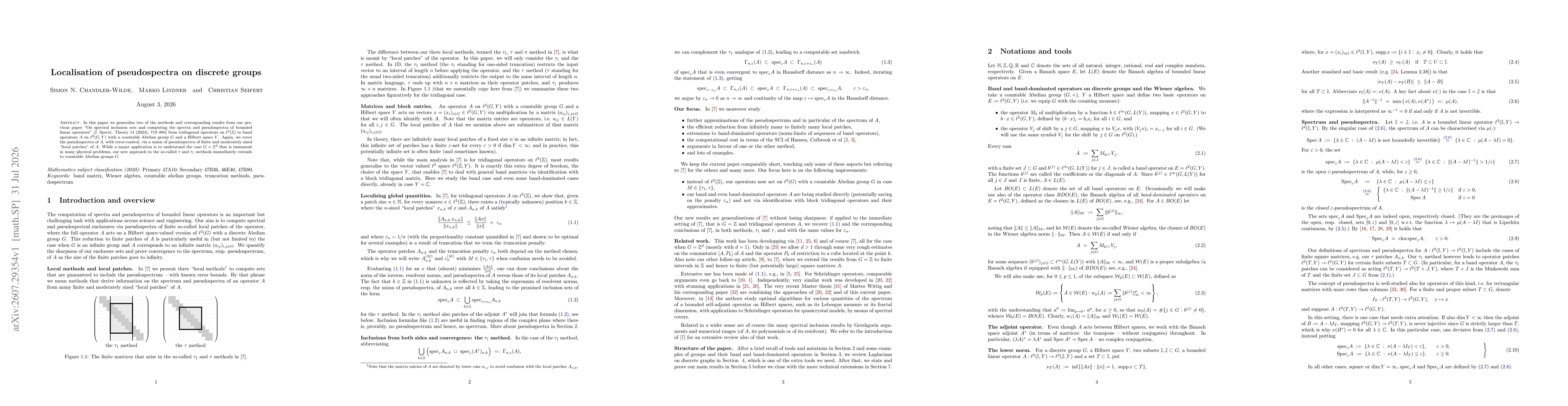 Thumbnail for Localisation of pseudospectra on discrete groups