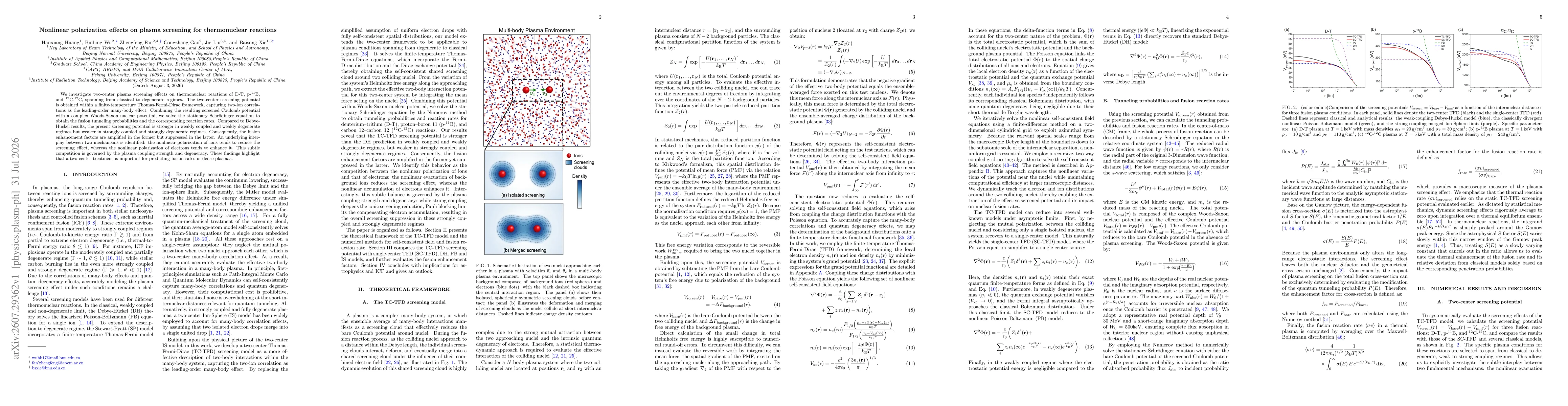 Thumbnail for Nonlinear polarization effects on plasma screening for thermonuclear reactions