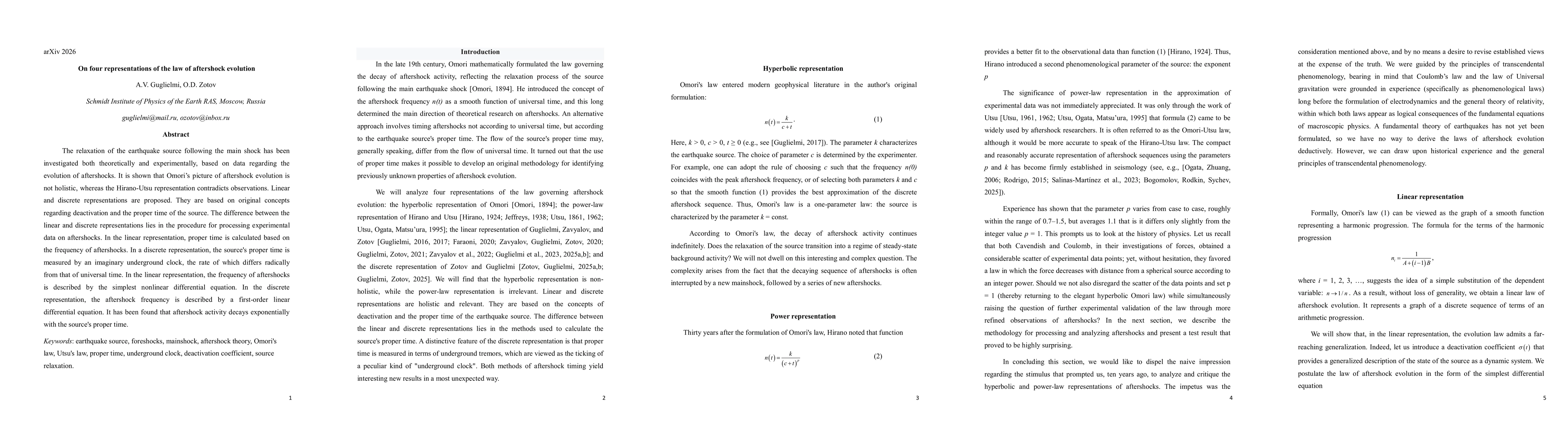 Thumbnail for On four representations of the law of aftershock evolution