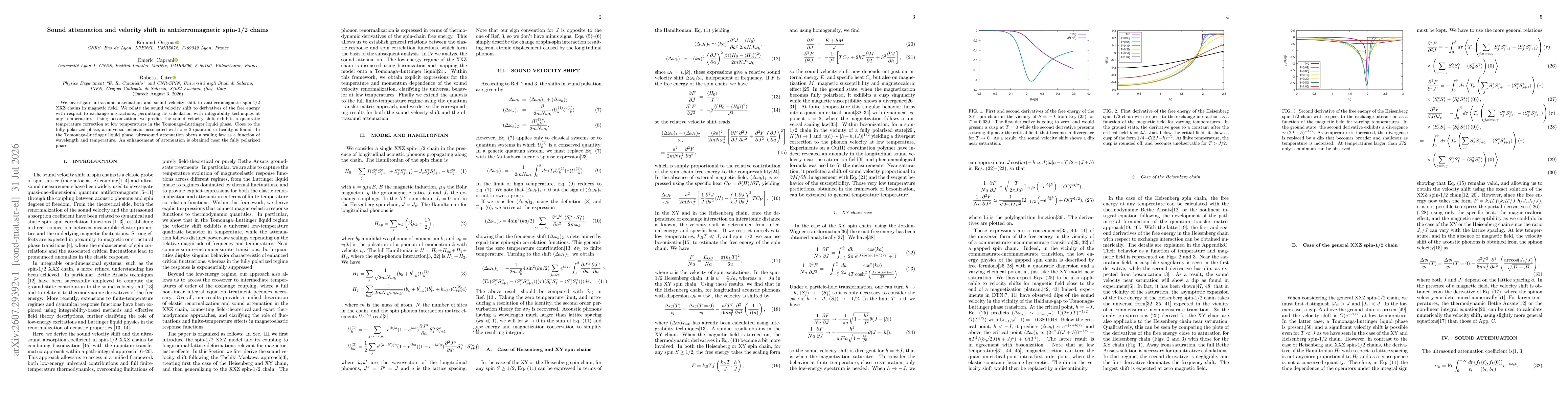 Thumbnail for Sound attenuation and velocity shift in antiferromagnetic spin-1/2 chains