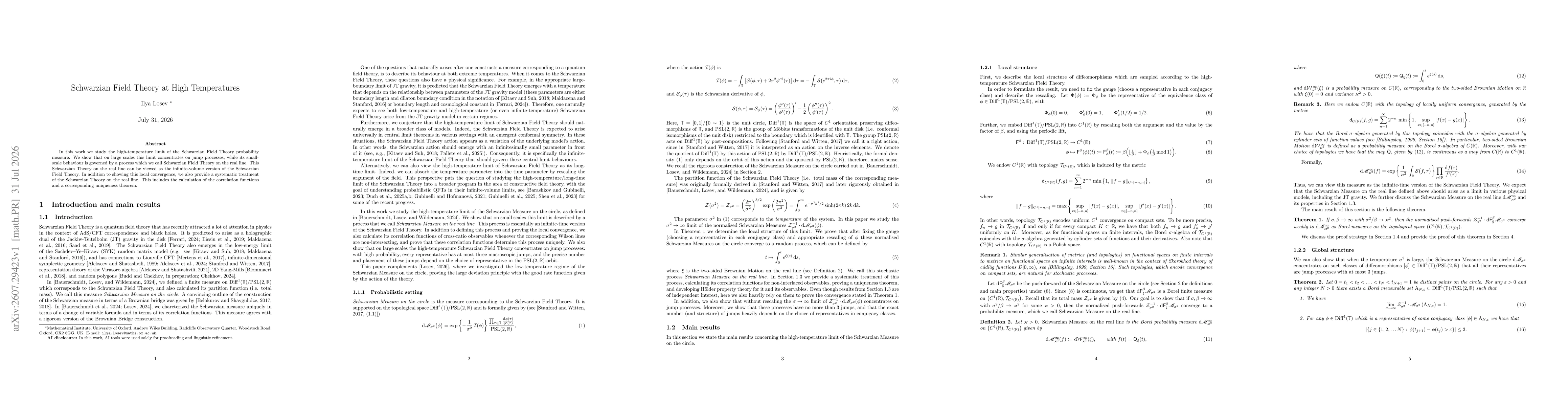 Thumbnail for Schwarzian Field Theory at High Temperatures