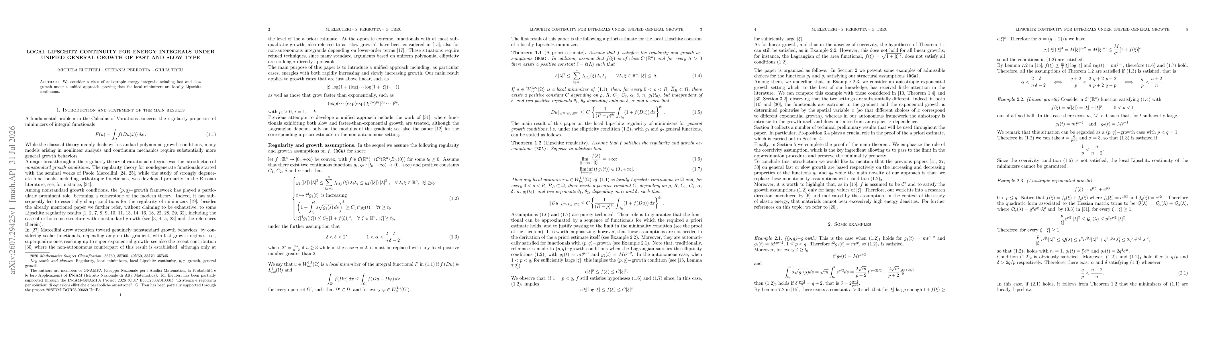 Thumbnail for Local Lipschitz continuity for energy integrals under unified general growth of fast and slow type