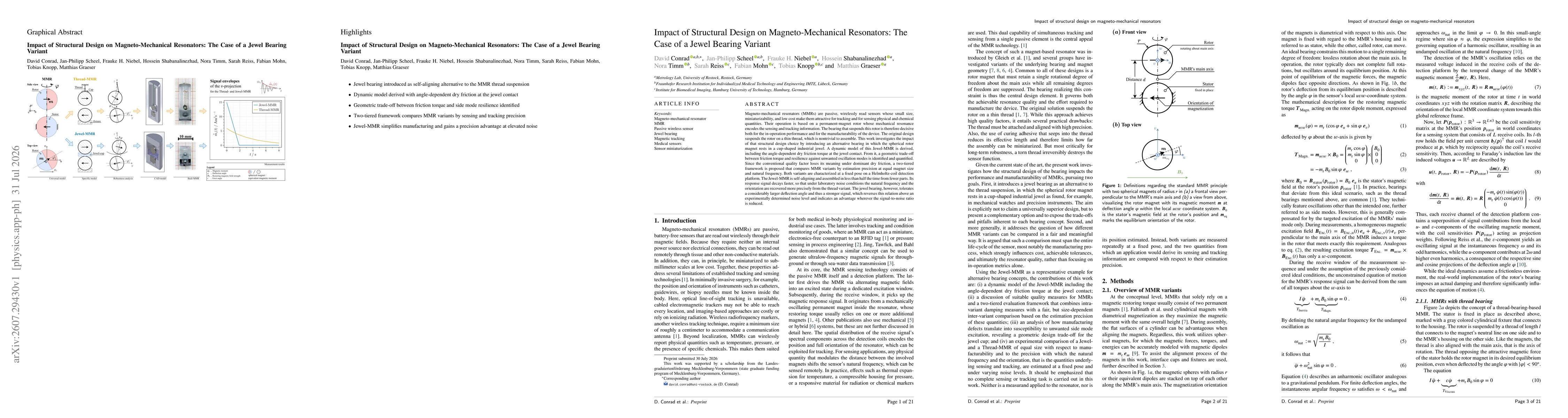 Thumbnail for Impact of Structural Design on Magneto-Mechanical Resonators: The Case of a Jewel Bearing Variant