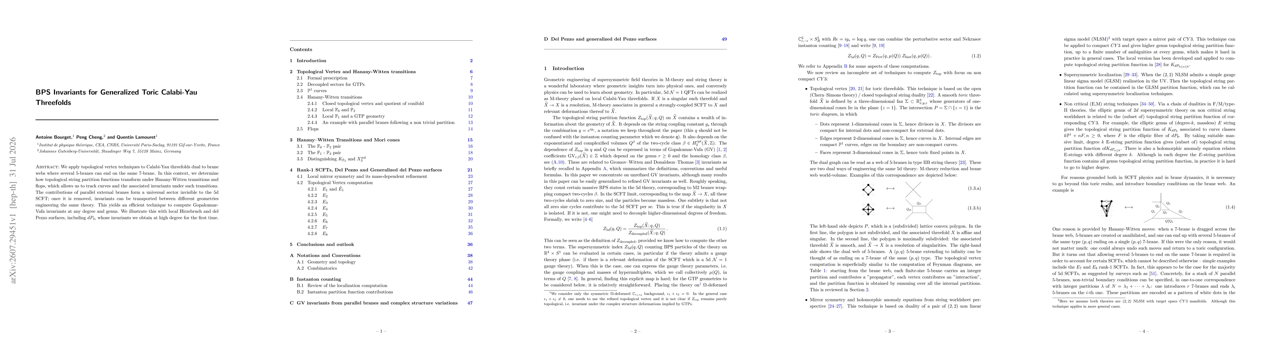 Thumbnail for BPS Invariants for Generalized Toric Calabi-Yau Threefolds